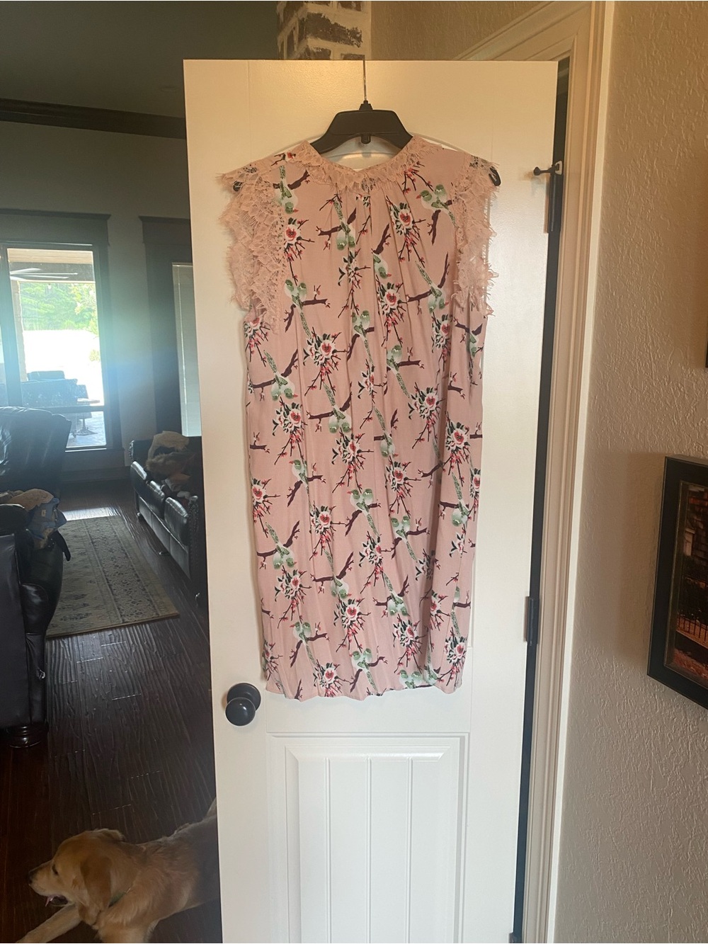 Chelsea & Violet Blush Pink Floral Lace-Trim Shift Dress